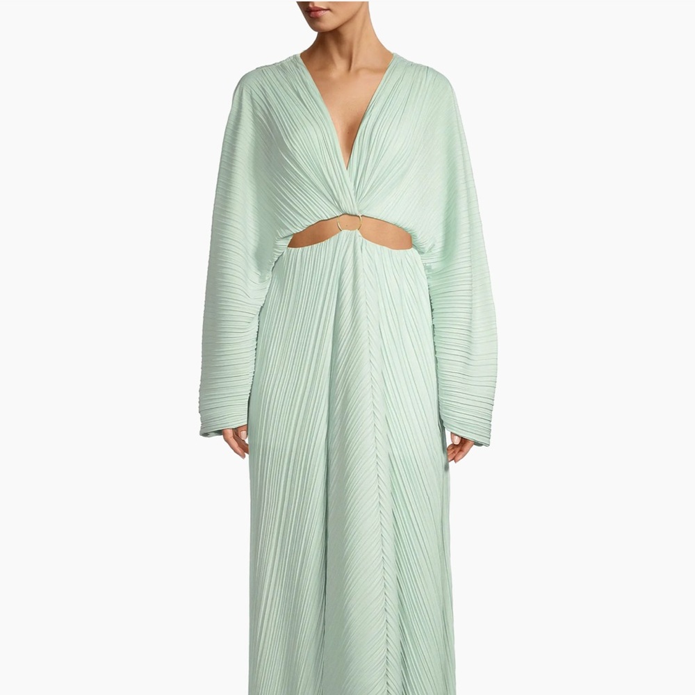 Chic Mint Maxi Dress with Cut-Out Detail